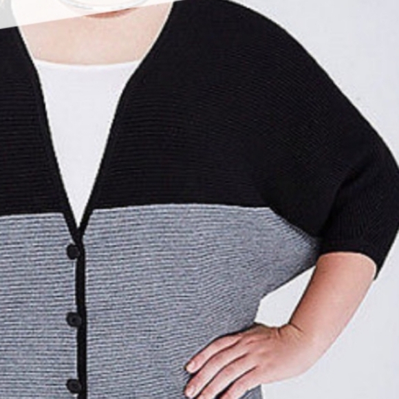 Lane Bryant Casual Office colorblock Ribbed Button Front Cardigan 14/16 - Picture 9 of 9